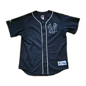 Majestic NY Yankees Black Jersey Made in USA Men's LARGE